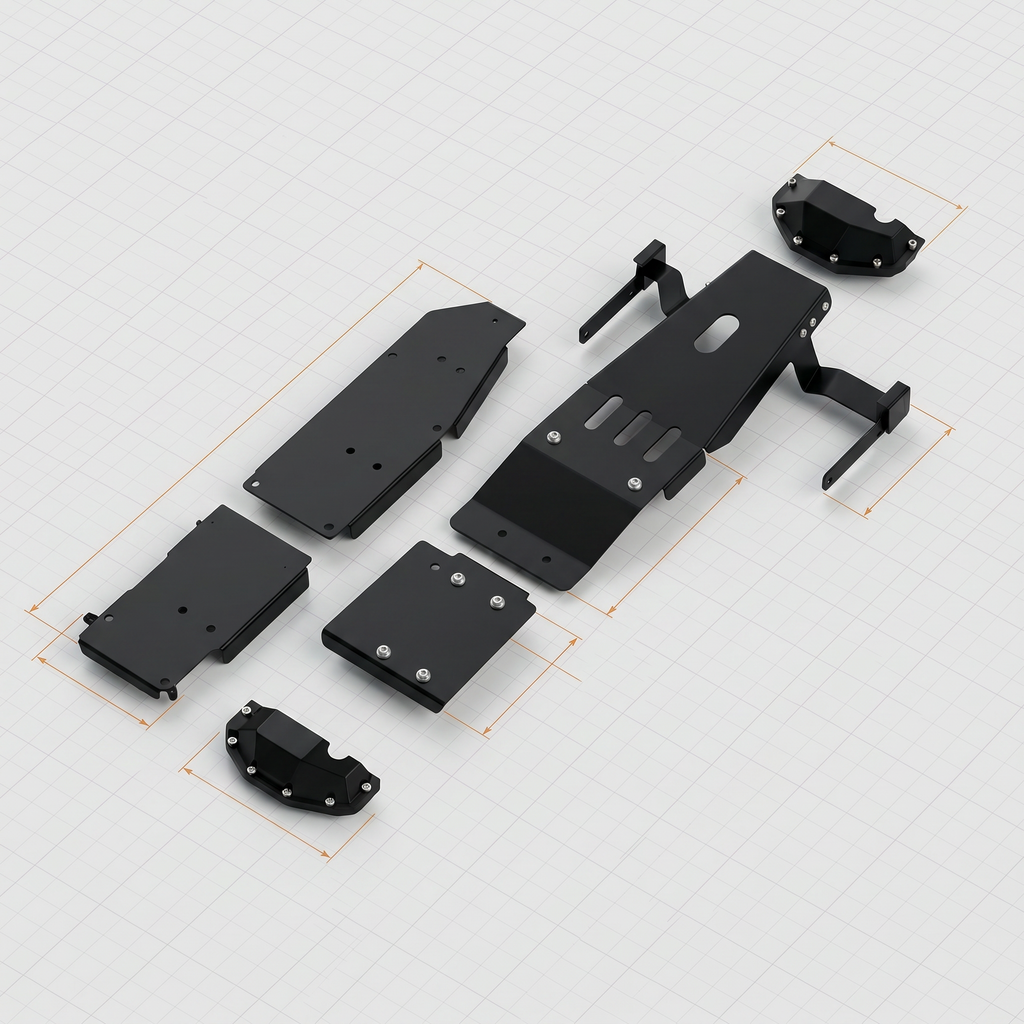 Jeep Wrangler JL LWB - 5-Piece Aluminum Skid Plate Kit